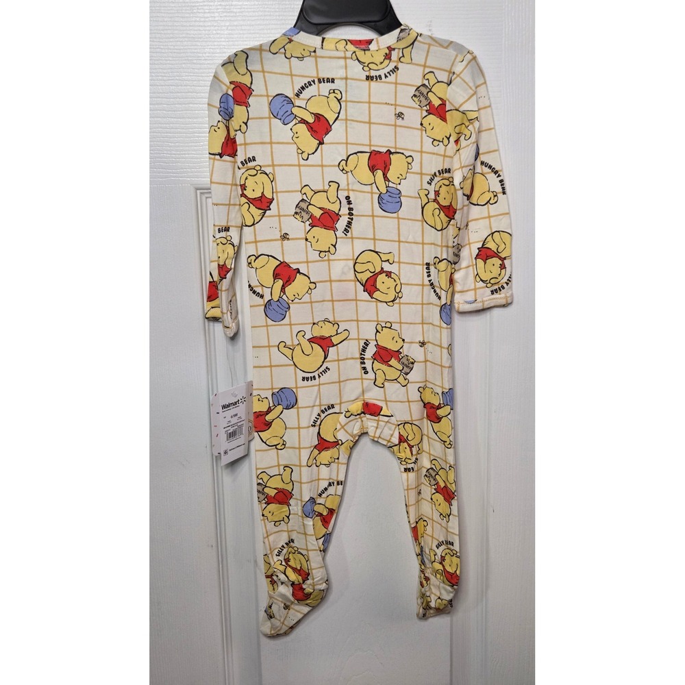 Disney Baby Winnie the Pooh 6-9M Grid Print 2-Way Zip Footed Sleeper NWT - Picture 2 of 4